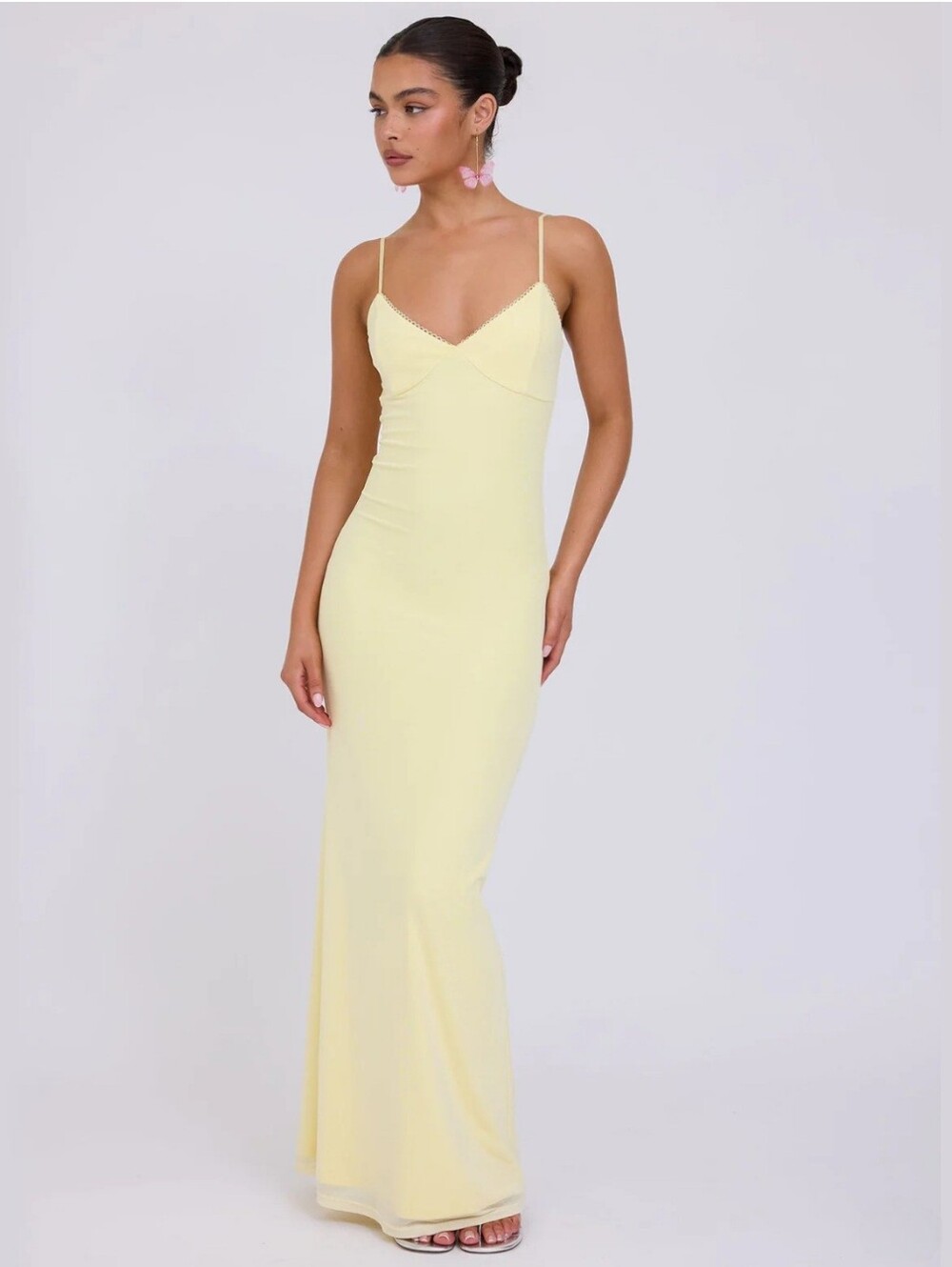 TIGER MIST Julianna Yellow Spaghetti Strap Maxi Dress